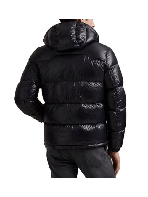 Piumino da uomo con cappuccio staccabile e finitura glossy, colore black POLO RALPH LAUREN | 710968281001